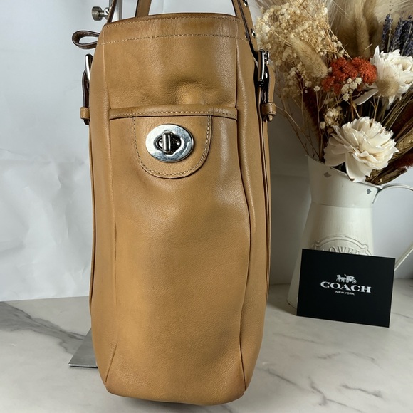 Coach 8E92 Y2K Tan Camel Leather Tote Shoulder Bag - Picture 6 of 16
